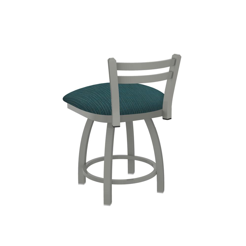 411 Jackie 18" Low Back Swivel Vanity Stool with Anodized Nickel Finish and Graph Tidal Seat