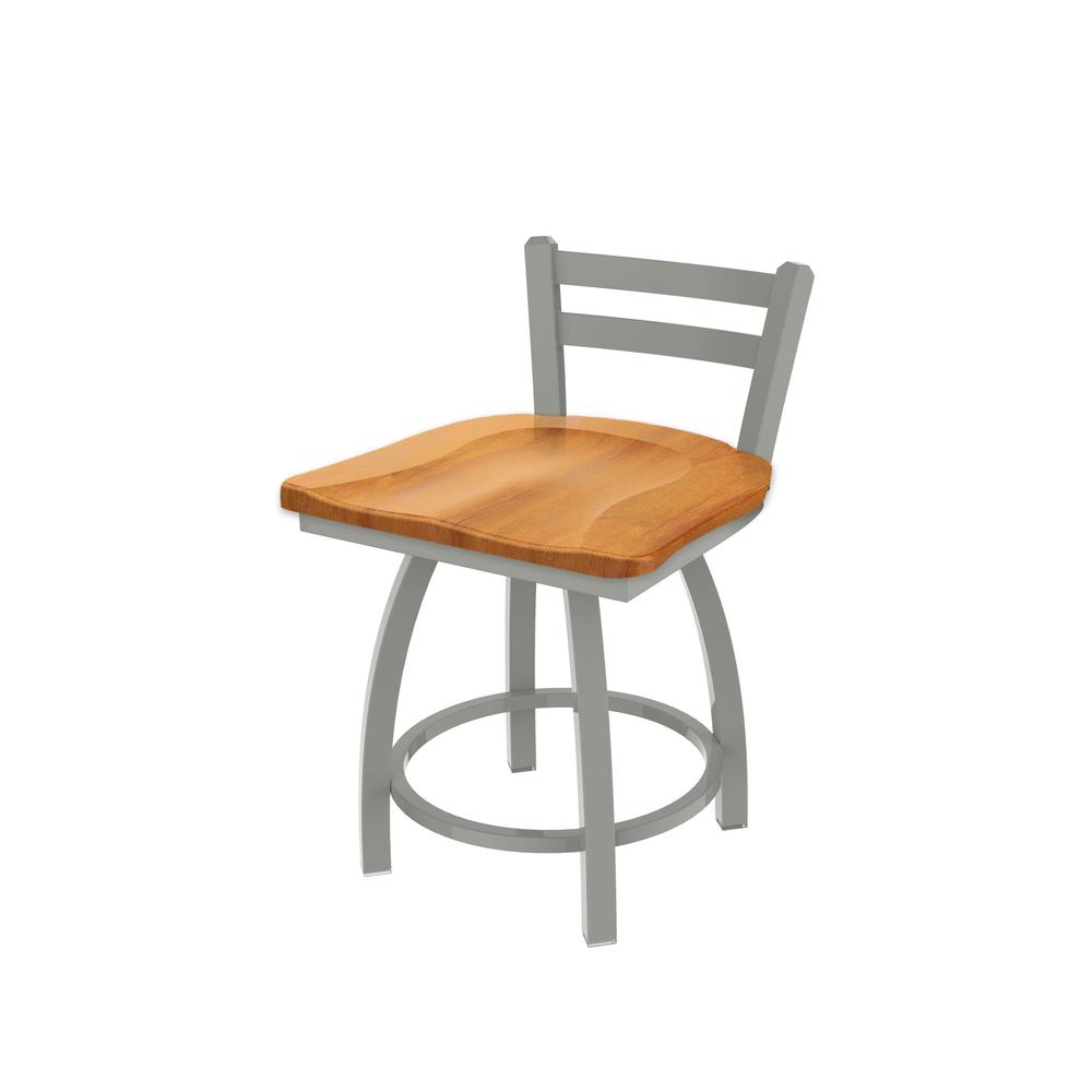 411 Jackie 18" Low Back Swivel Vanity Stool with Anodized Nickel Finish and Medium Maple Seat