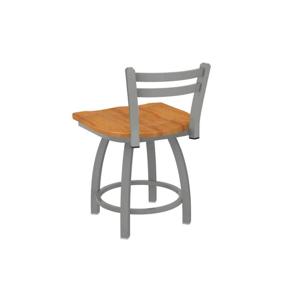 411 Jackie 18" Low Back Swivel Vanity Stool with Anodized Nickel Finish and Medium Maple Seat
