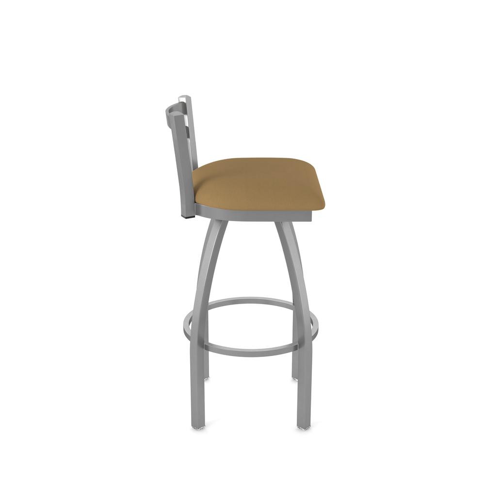 411 Jackie Low Back Stainless Steel 25" Swivel Counter Stool with Canter Saddle Seat