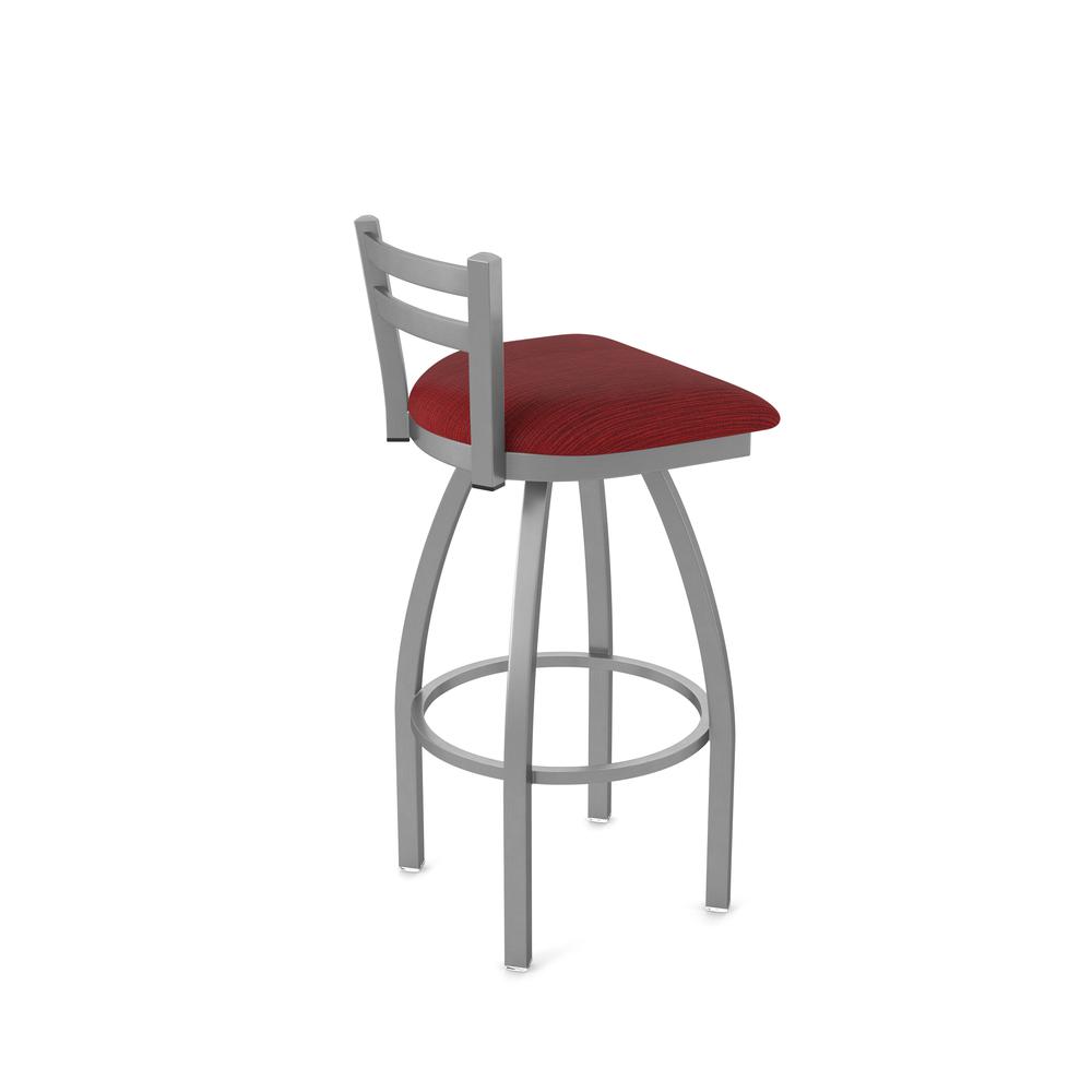 411 Jackie Low Back Stainless Steel 25" Swivel Counter Stool with Graph Ruby Seat