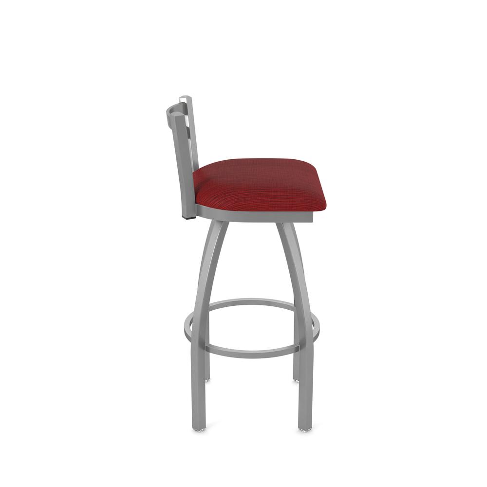 411 Jackie Low Back Stainless Steel 25" Swivel Counter Stool with Graph Ruby Seat