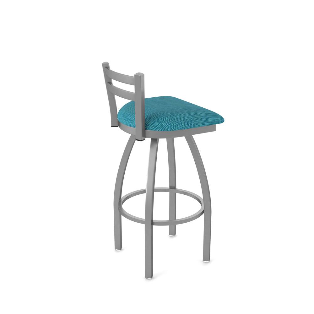 411 Jackie Low Back Stainless Steel 25" Swivel Counter Stool with Graph Tidal Seat