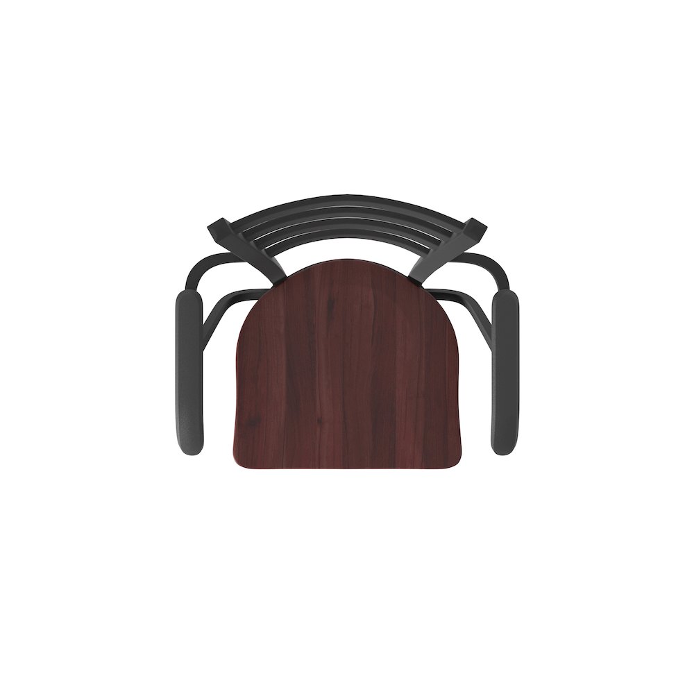 415 30" Swivel Bar Stool with Arms, Black Wrinkle, Dark Cherry Maple