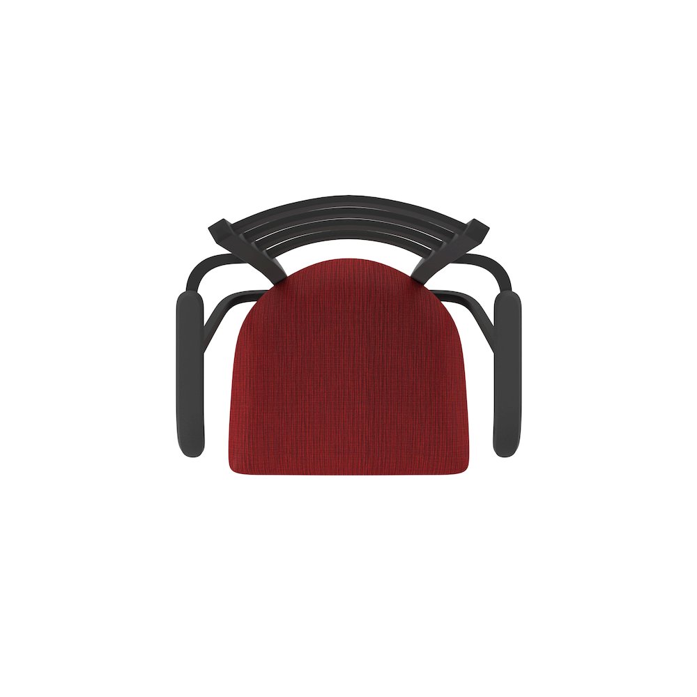 415 36" Swivel Bar Stool with Arms, Black Wrinkle, Graph Ruby