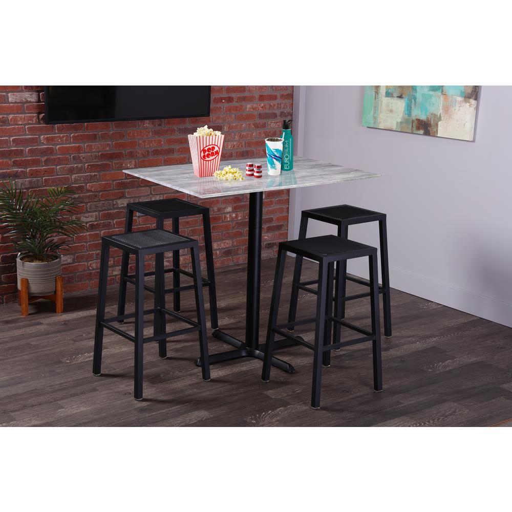 30" Tall OD211 Indoor/Outdoor All-Season Table with 32" x 48" Black Marble Top