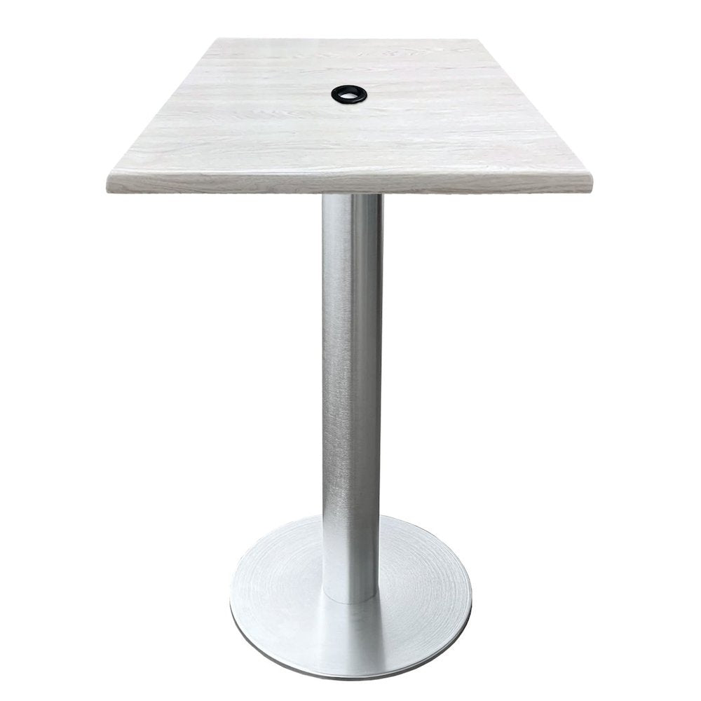 All-Season Table with 30" x 30" Square White Ash Top with Umbrella Hole