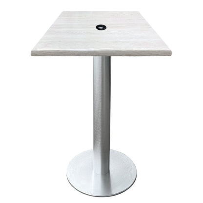 All-Season Table with 30" x 30" Square White Ash Top with Umbrella Hole