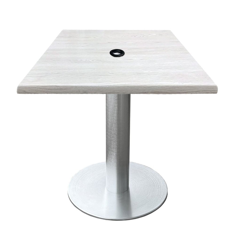 All-Season Table with 30" x 30" Square White Ash Top with Umbrella Hole