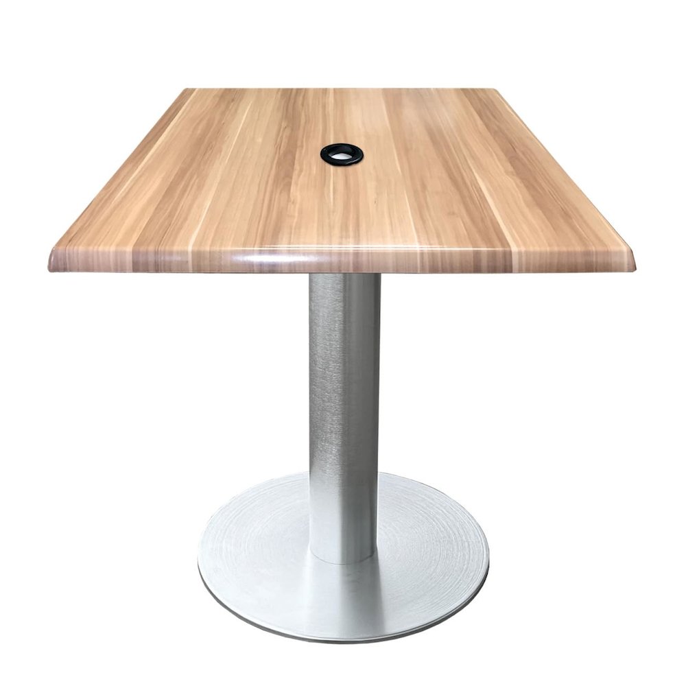 All-Season Table with 30" x 30" Square Natural Top with Umbrella Hole