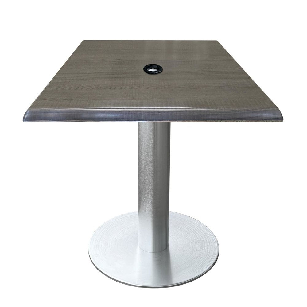 All-Season Table with 30" x 30" Square Charcoal Top with Umbrella Hole