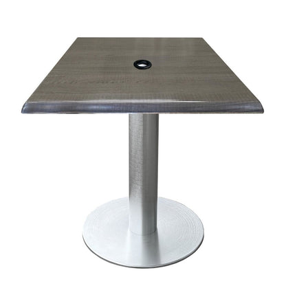 All-Season Table with 30" x 30" Square Charcoal Top with Umbrella Hole