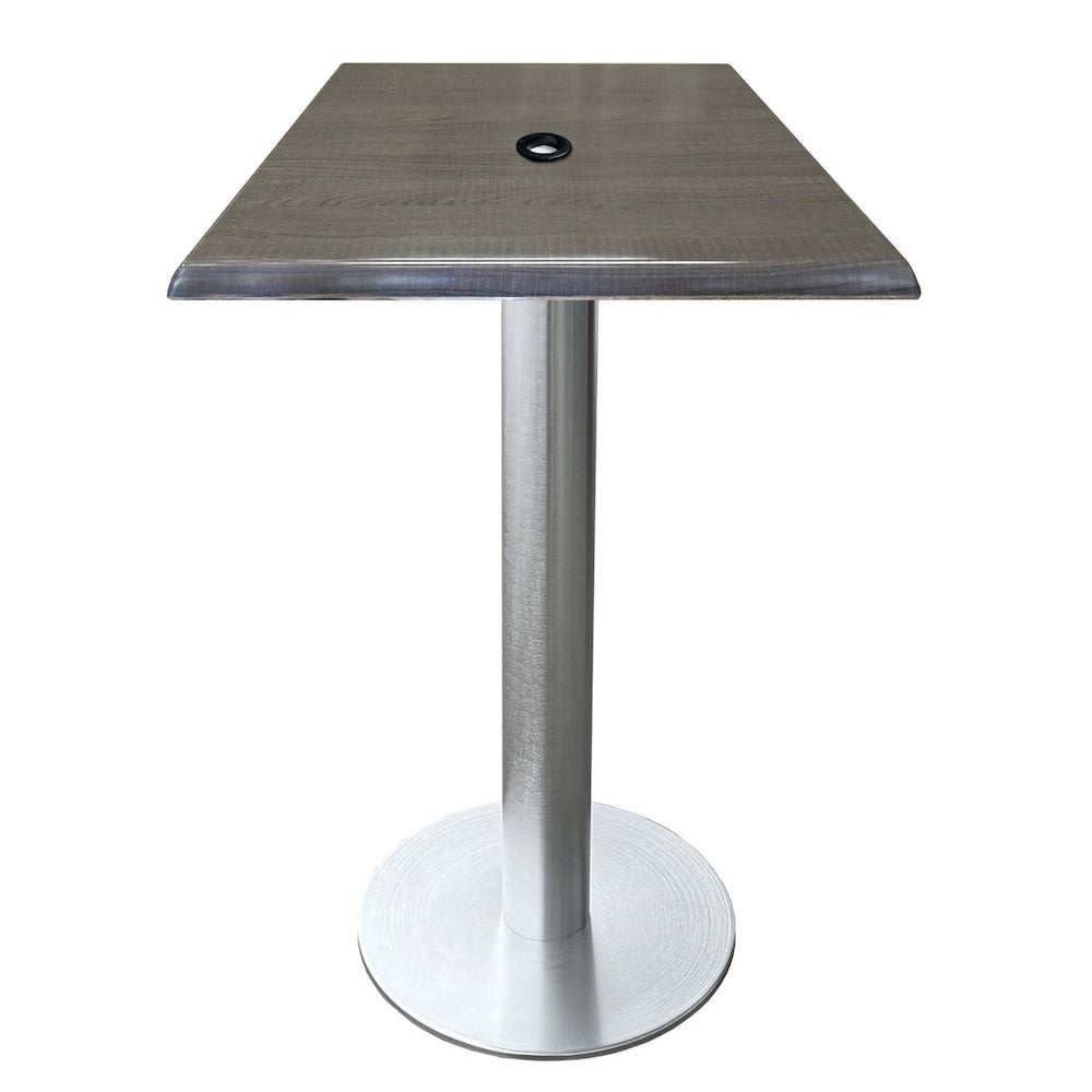 All-Season Table with 30" x 30" Square Charcoal Top with Umbrella Hole