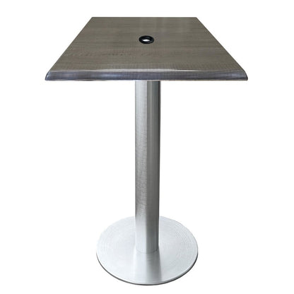 All-Season Table with 30" x 30" Square Charcoal Top with Umbrella Hole