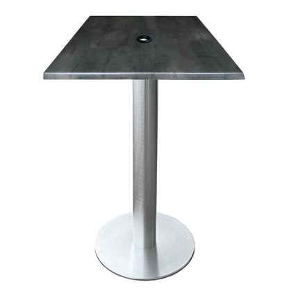 All-Season Table with 30" x 30" Square White Marble Top with Umbrella Hole