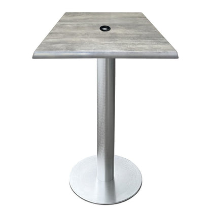 All-Season Table with 30" x 30" Square Greystone Top with Umbrella Hole