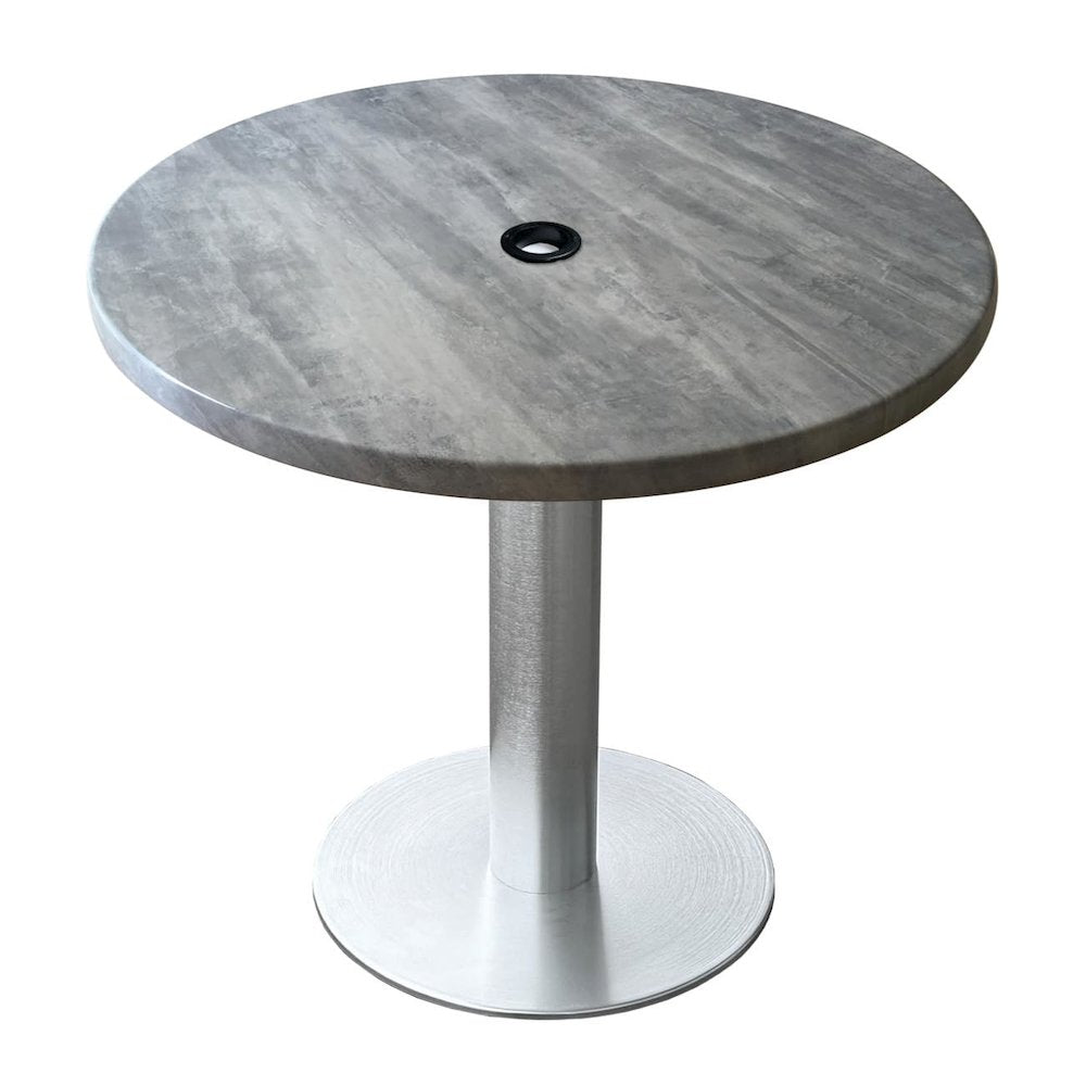 All-Season Table with 30" Diameter Greystone Top with Umbrella Hole