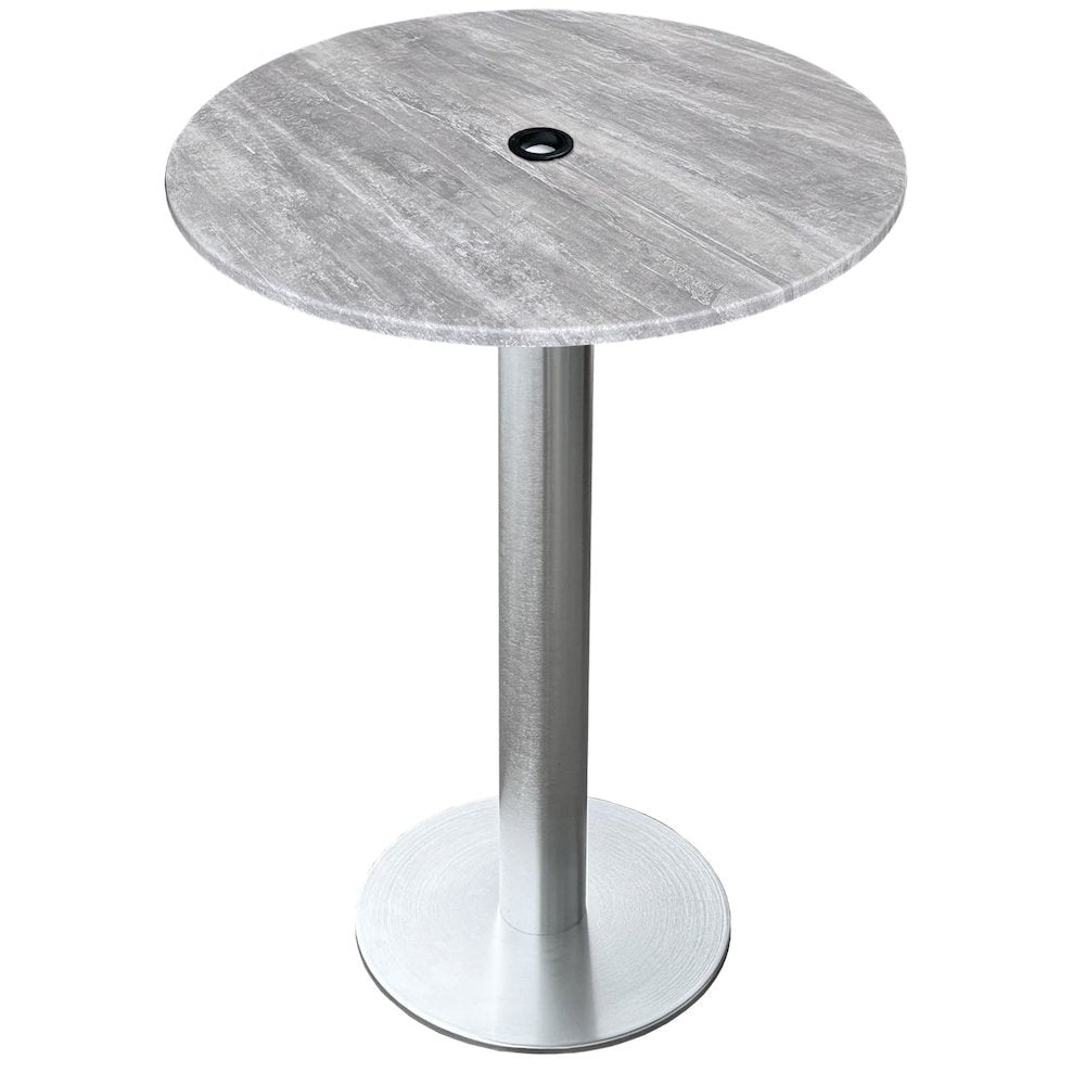 All-Season Table with 32" Diameter Greystone Top with Umbrella Hole