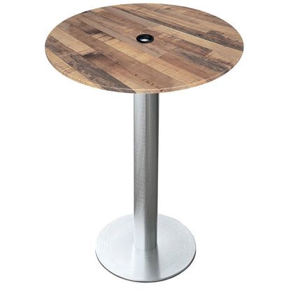 All-Season Table with 32" Diameter Rustic Top with Umbrella Hole