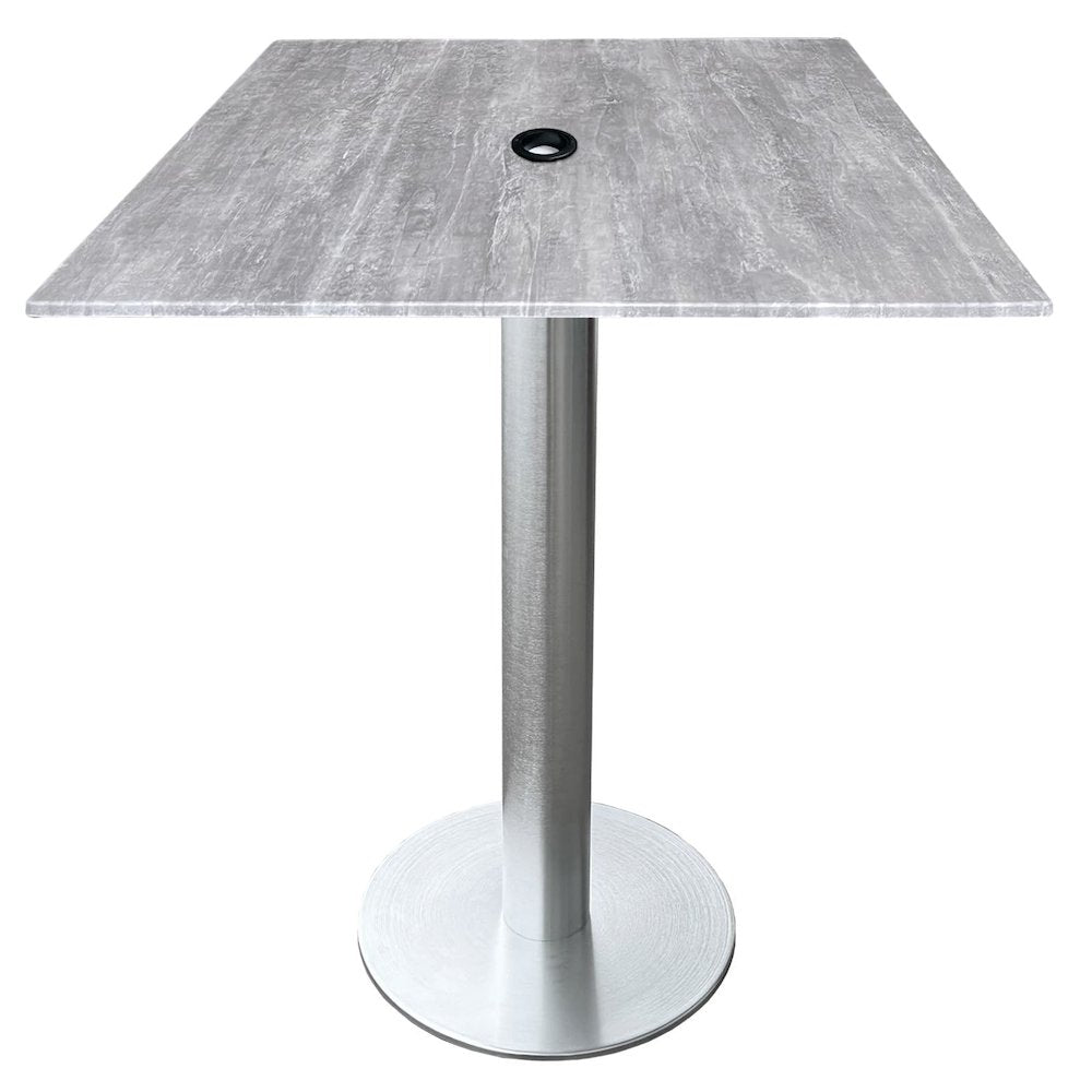 All-Season Table with 32" x 32" Square Greystone Top with Umbrella Hole