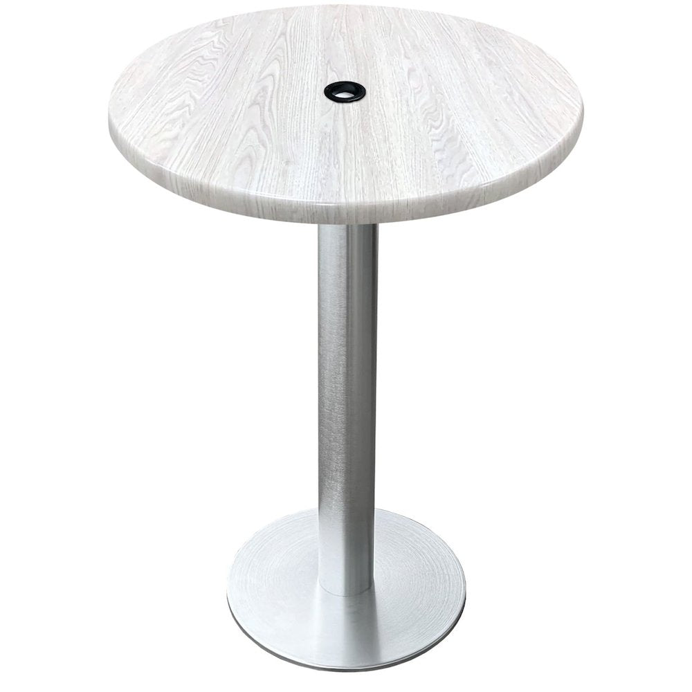 All-Season Table with 30" Diameter White Ash Top with Umbrella Hole