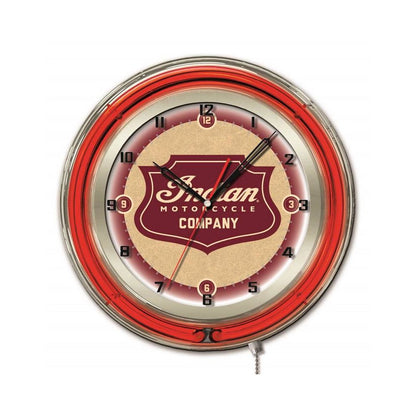 Indian Motorcycle Shield 19" Neon Clock