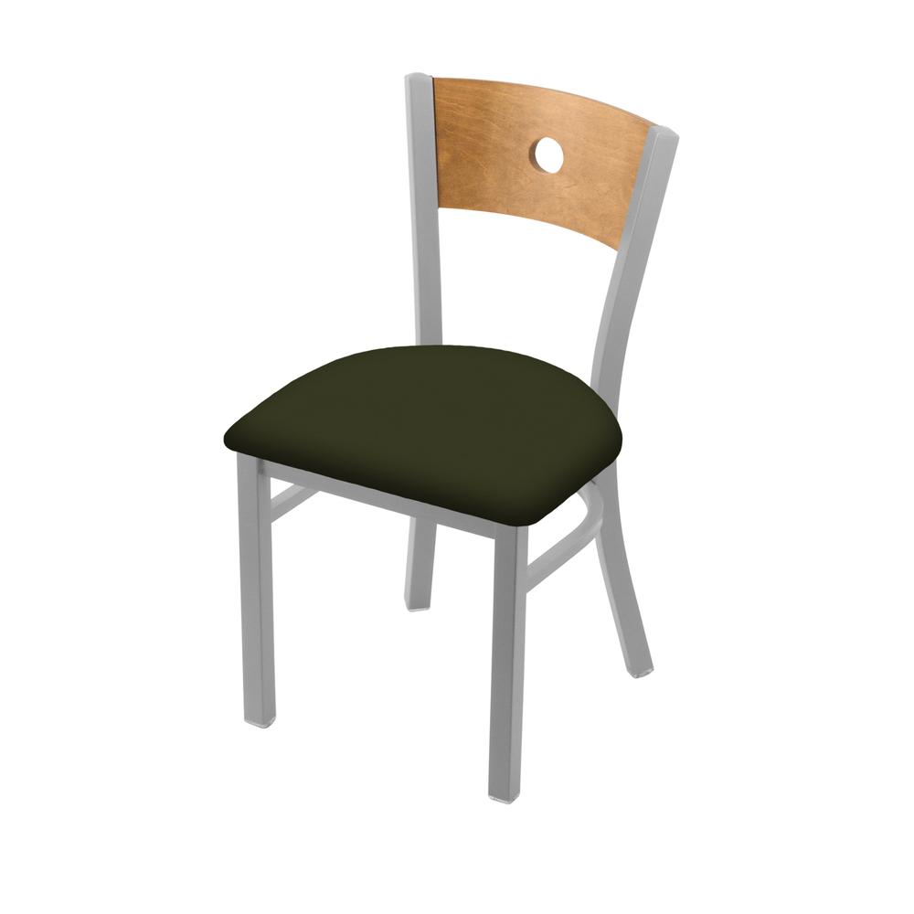 630 Voltaire 18" Chair with Anodized Nickel Finish, Medium Back, and Canter Pine Seat