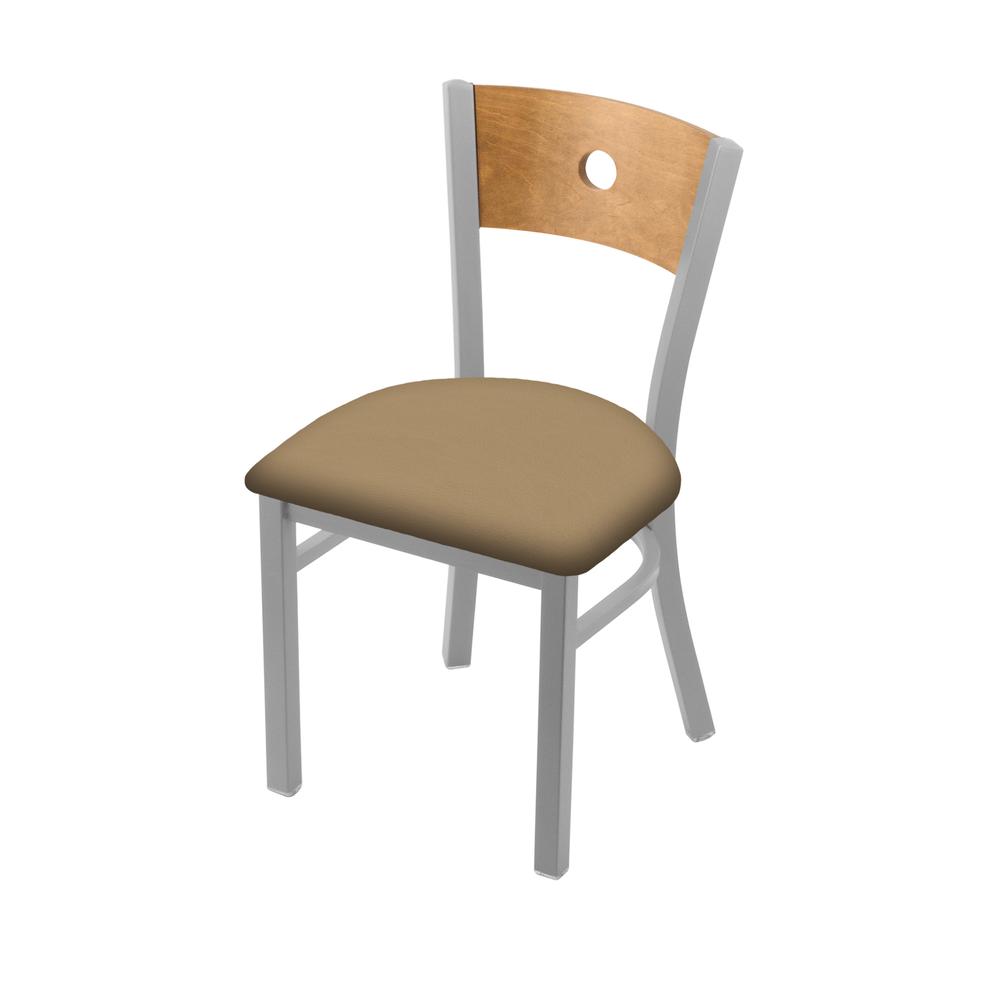 630 Voltaire 18" Chair with Anodized Nickel Finish, Medium Back, and Canter Sand Seat