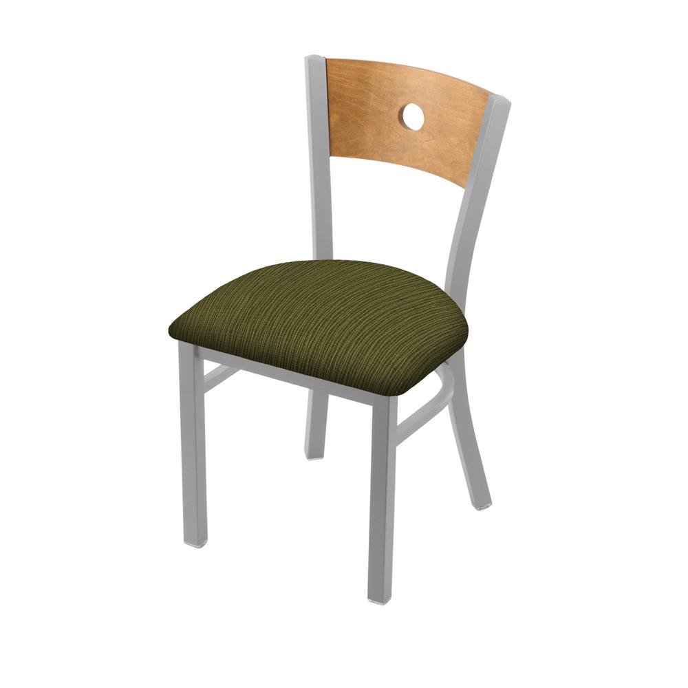 630 Voltaire 18" Chair with Anodized Nickel Finish, Medium Back, and Graph Parrot Seat