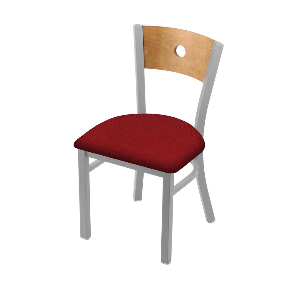 630 Voltaire 18" Chair with Anodized Nickel Finish, Medium Back, and Graph Ruby Seat