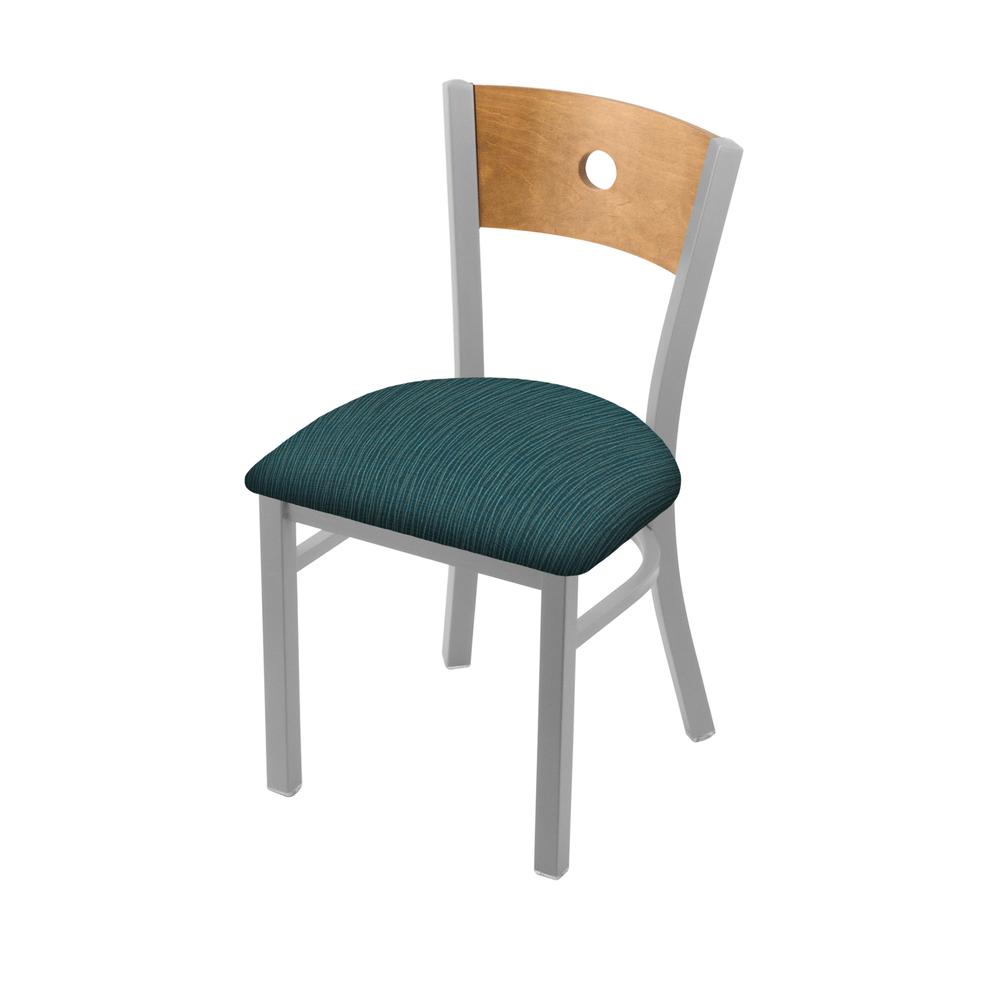 630 Voltaire 18" Chair with Anodized Nickel Finish, Medium Back, and Graph Tidal Seat