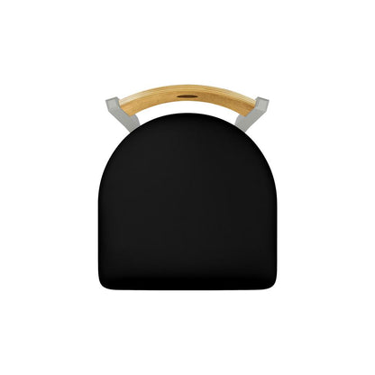 630 Voltaire 18" Chair with Anodized Nickel Finish, Medium Back, and Black Vinyl Seat