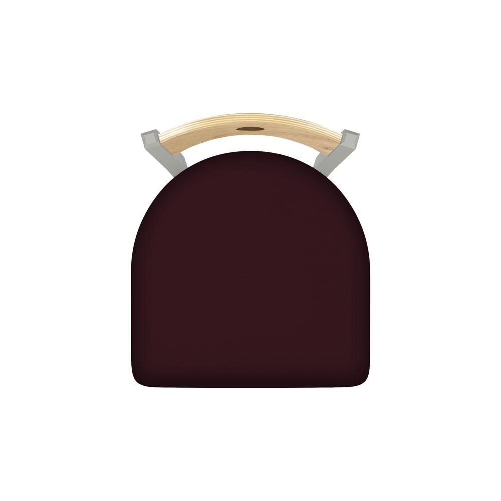 630 Voltaire 18" Chair with Anodized Nickel Finish, Natural Back, and Canter Bordeaux Seat