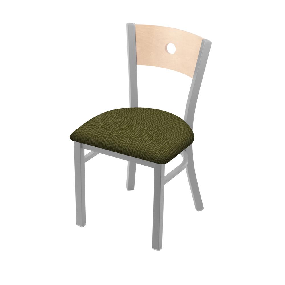630 Voltaire 18" Chair with Anodized Nickel Finish, Natural Back, and Graph Parrot Seat