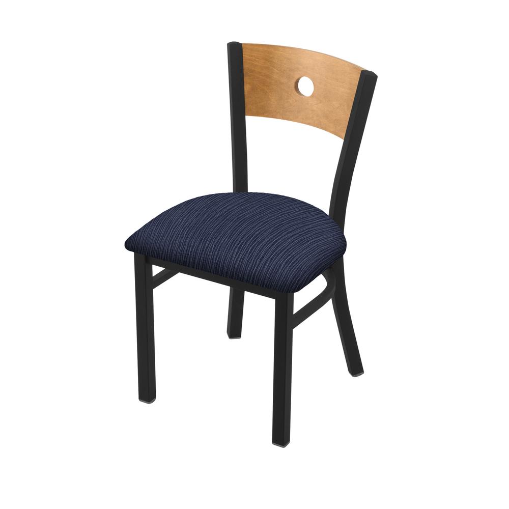 630 Voltaire 18" Chair with Black Wrinkle Finish, Medium Back, and Graph Anchor Seat