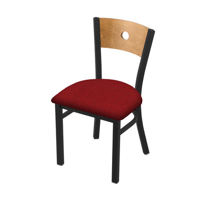 630 Voltaire 18" Chair with Black Wrinkle Finish, Medium Back, and Graph Ruby Seat