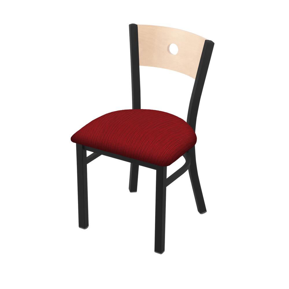 630 Voltaire 18" Chair with Black Wrinkle Finish, Natural Back, and Graph Ruby Seat