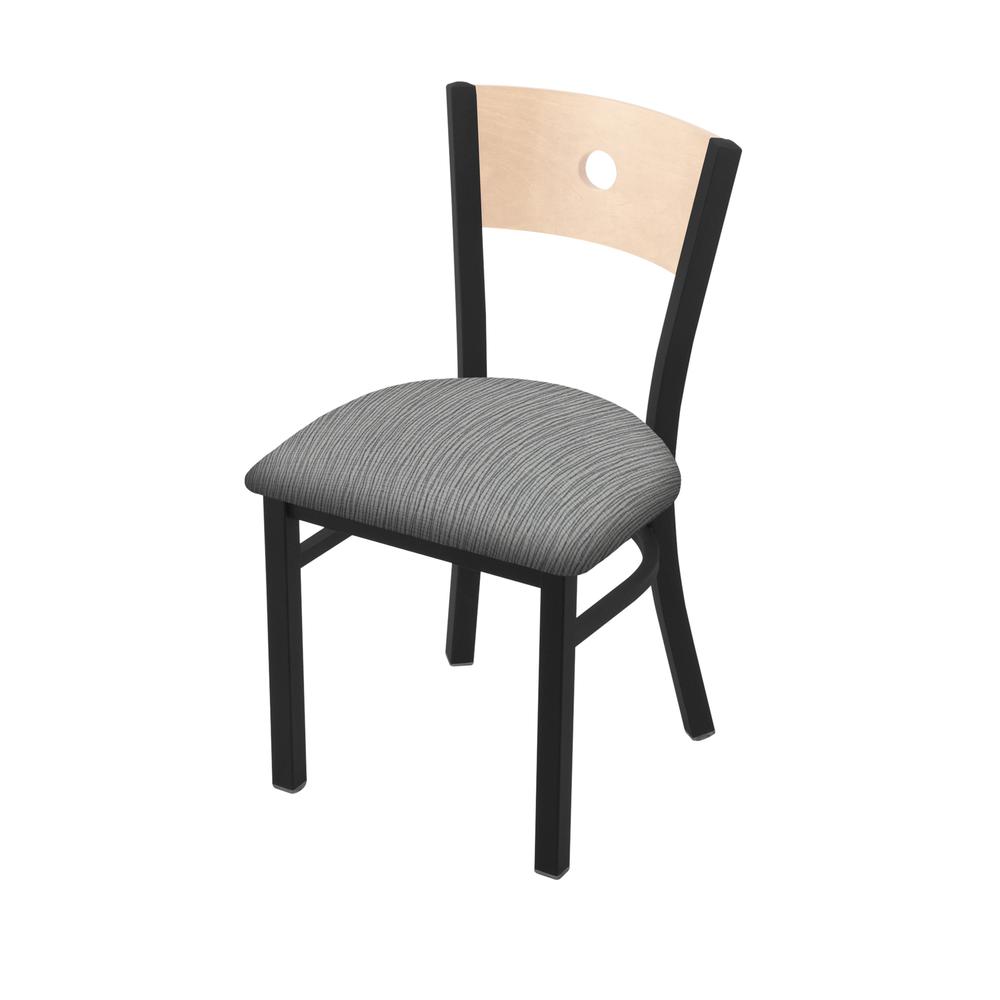 630 Voltaire 18" Chair with Black Wrinkle Finish, Natural Back, and Graph Alpine Seat