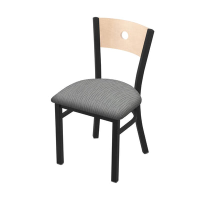 630 Voltaire 18" Chair with Black Wrinkle Finish, Natural Back, and Graph Alpine Seat
