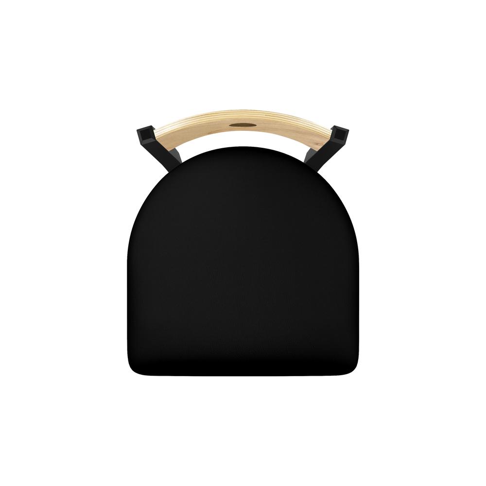 630 Voltaire 18" Chair with Black Wrinkle Finish, Natural Back, and Black Vinyl Seat