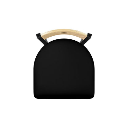 630 Voltaire 18" Chair with Black Wrinkle Finish, Natural Back, and Black Vinyl Seat