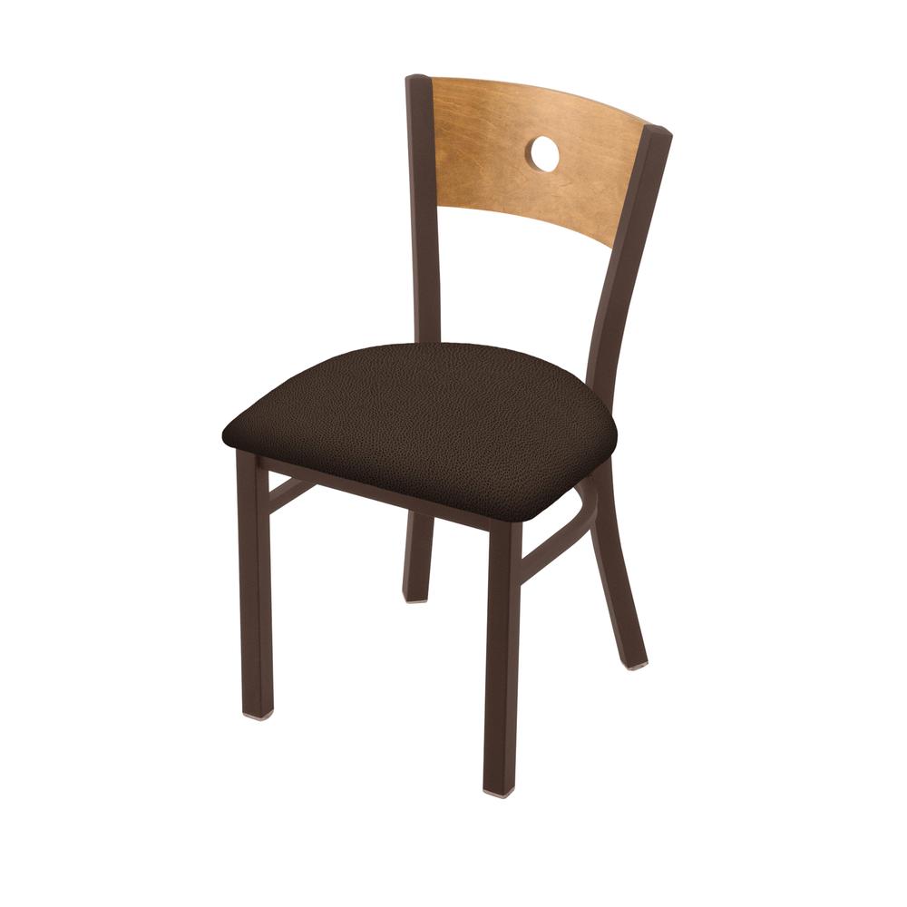 630 Voltaire 18" Chair with Bronze Finish, Medium Back, and Rein Coffee Seat