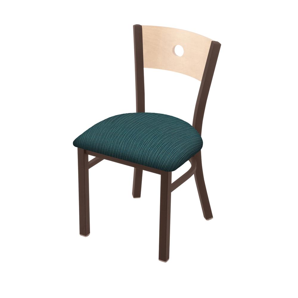 630 Voltaire 18" Chair with Bronze Finish, Natural Back, and Graph Tidal Seat