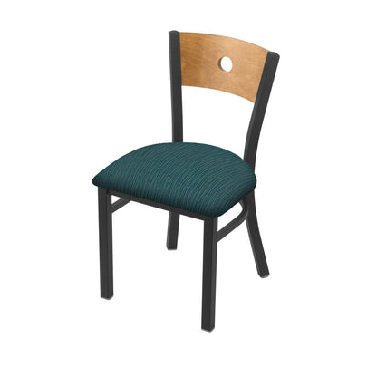630 Voltaire 18" Chair with Pewter Finish, Medium Back, and Graph Tidal Seat