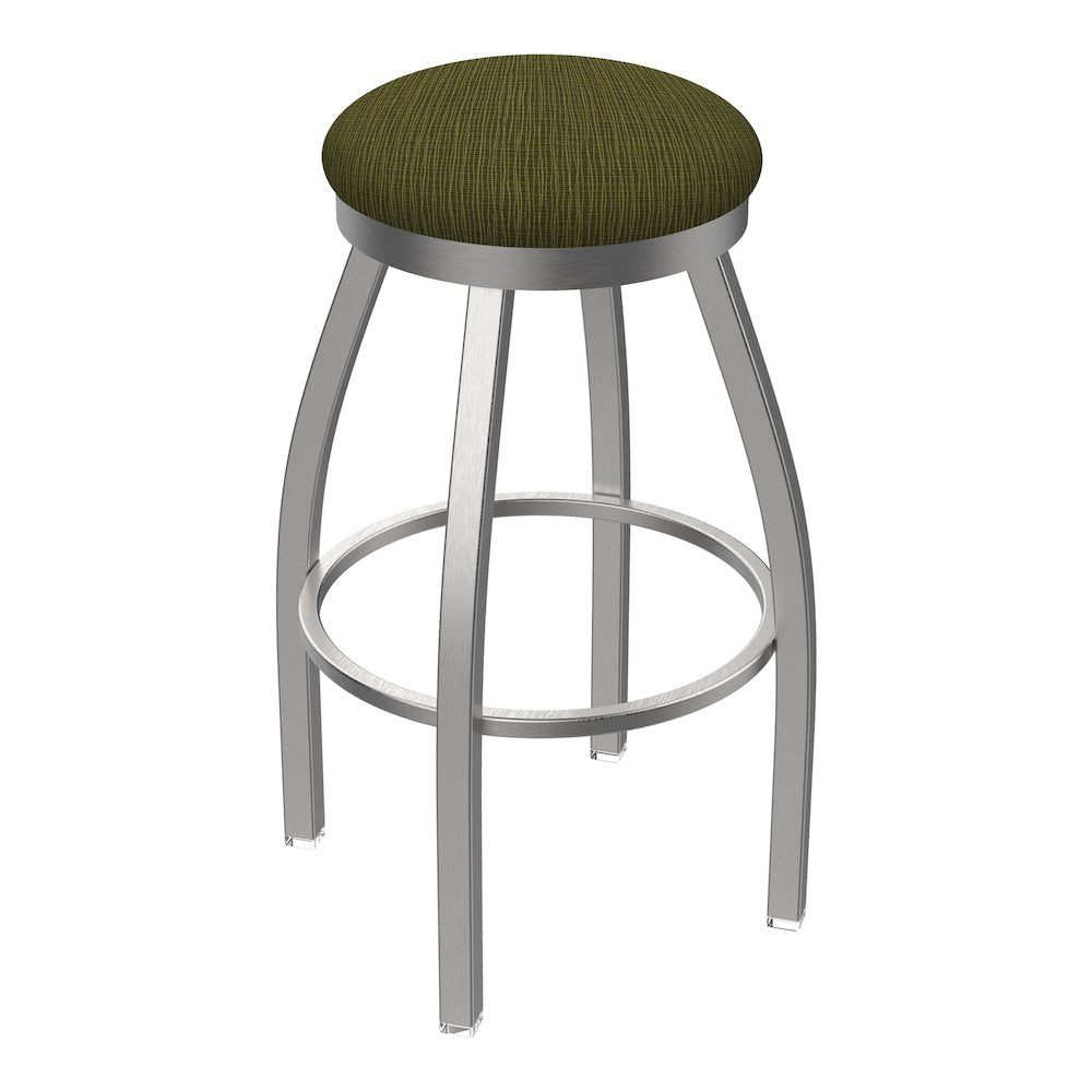 802 Misha Stainless Steel 25" Swivel Counter Stool with Graph Parrot Seat