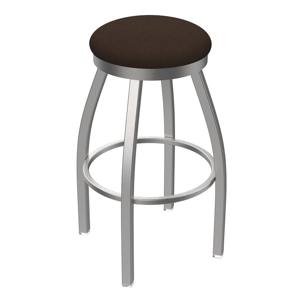 802 Misha Stainless Steel 25" Swivel Counter Stool with Rein Coffee Seat
