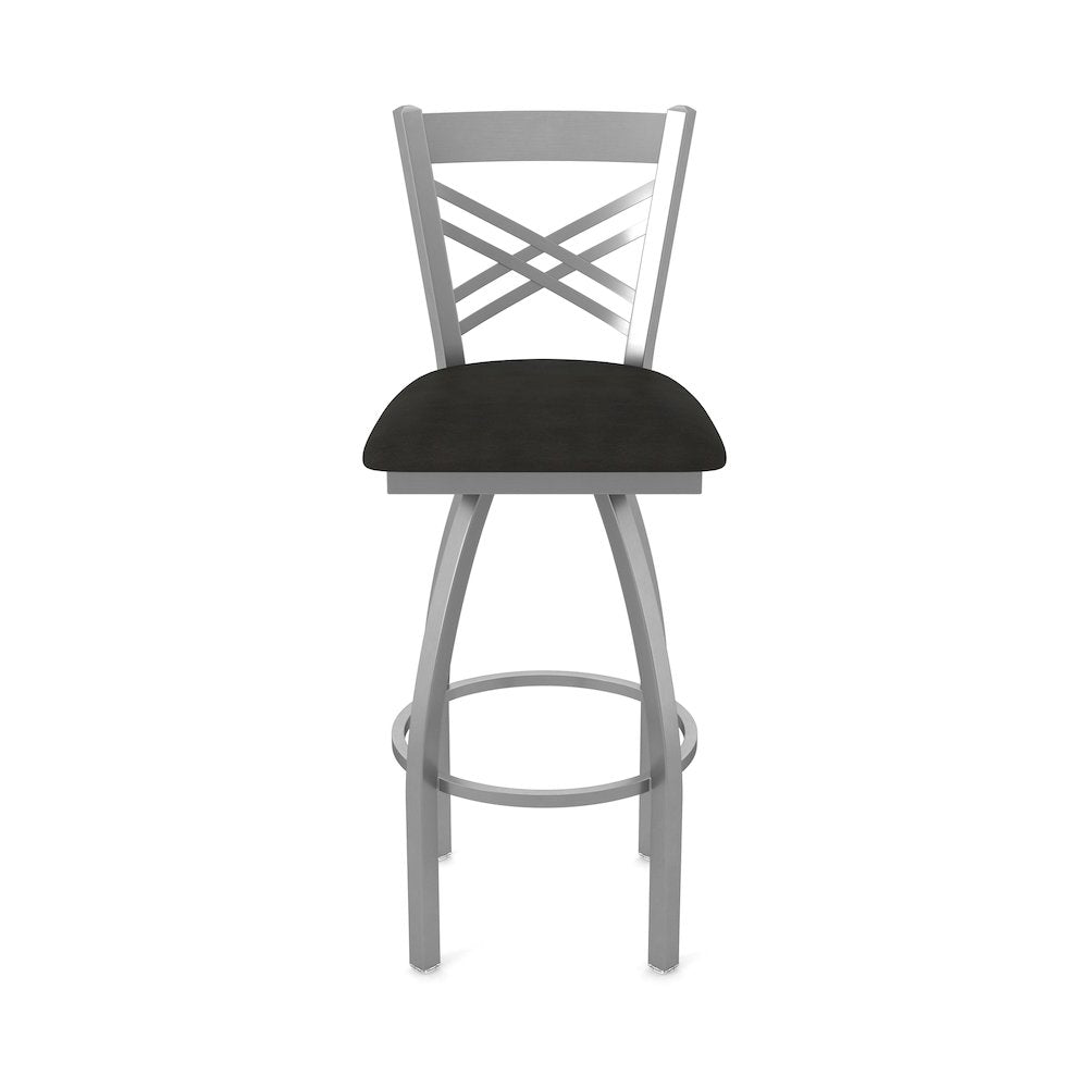 820 Catalina Stainless Steel 36" Swivel Bar Stool with Canter Espresso Seat