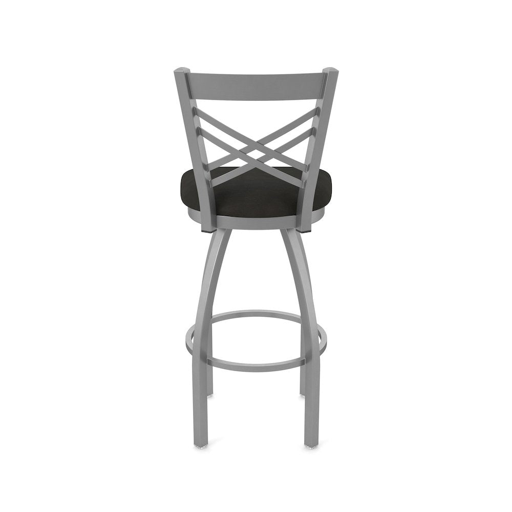 820 Catalina Stainless Steel 36" Swivel Bar Stool with Canter Espresso Seat