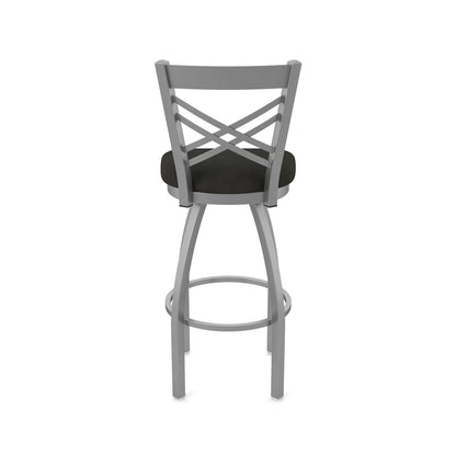 820 Catalina Stainless Steel 36" Swivel Bar Stool with Canter Espresso Seat