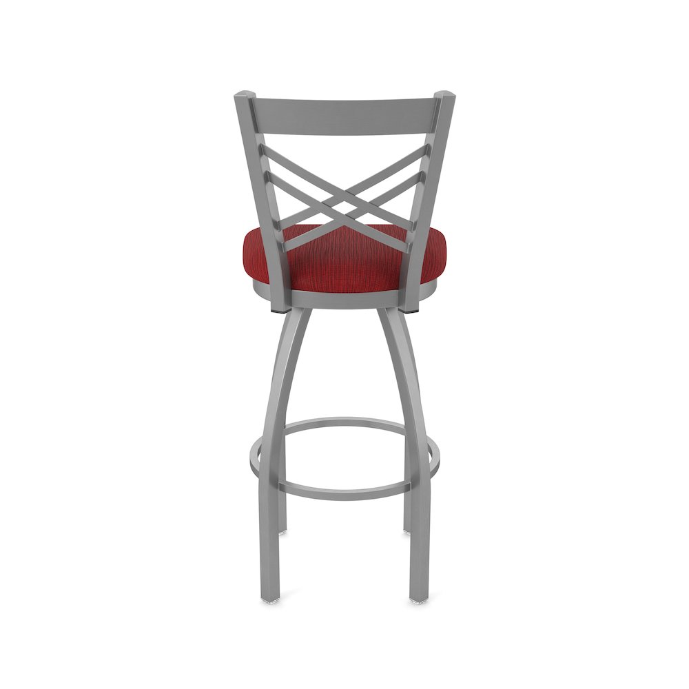820 Catalina Stainless Steel 36" Swivel Bar Stool with Graph Ruby Seat